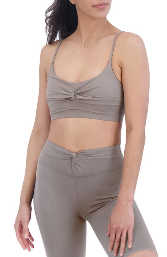 Sage Collective Twist Front Bralette In Gray