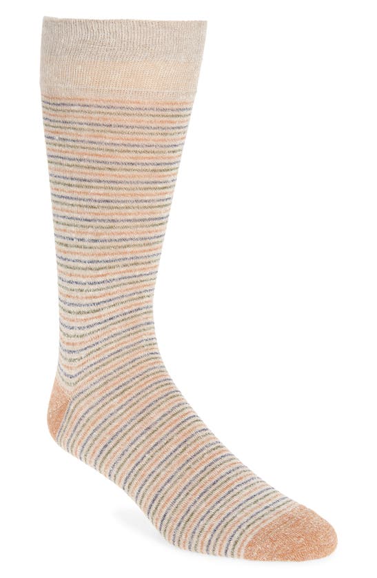 Shop Nordstrom Microstripe Dress Socks In Pink -brown Multi