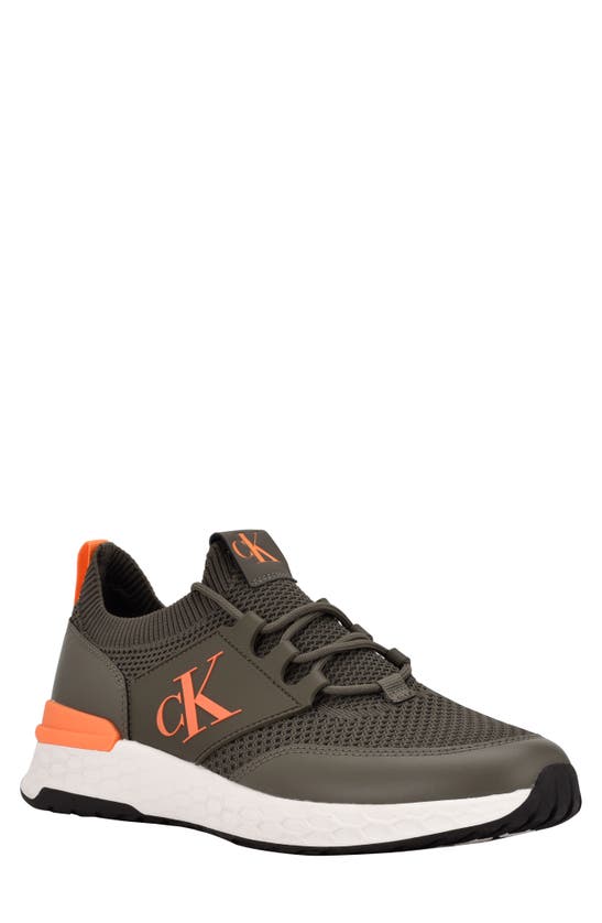 Calvin Klein Men's Arnel Lace Up Sneakers Men's Shoes In Olive | ModeSens