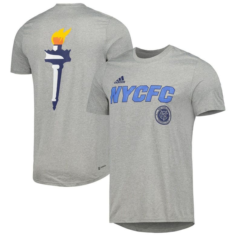 Adidas Originals Adidas Heather Gray New York City Fc Team Jersey Hook T-shirt