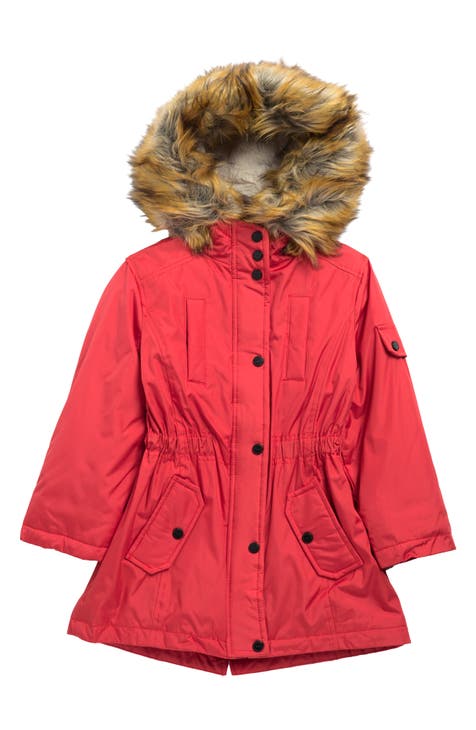 Kids' Heavyweight Coat with Faux Fur Trim (Big Kid)