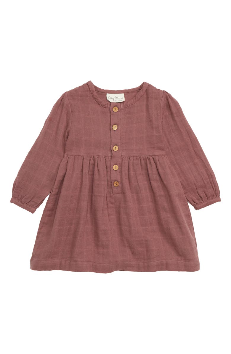 City Mouse Organic Cotton Muslin Button Dress Baby Girls Nordstrom