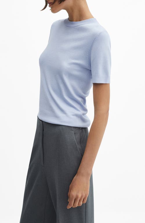 Mango Short Sleeve Sweater In Blue