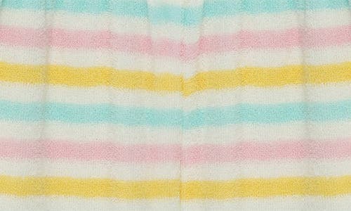 Shop Little Me Rainbow Stripe Terry Romper In Pink Multi