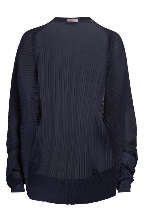 Shop Herno Pleated Shrug In Navy