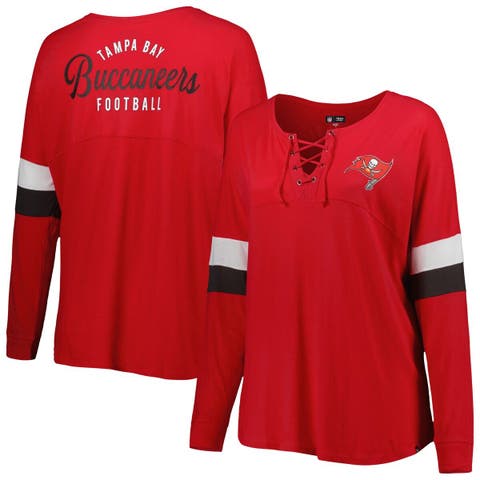 Women's New Era Cardinal Arizona Cardinals Plus Size Athletic Varsity  Lace-Up V-Neck Long Sleeve T-Shirt