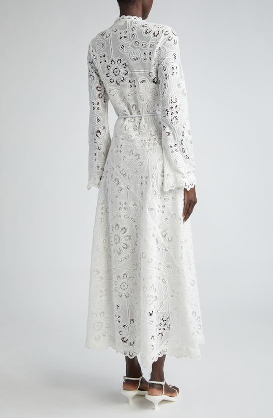 ZIMMERMANN ZIMMERMANN OTTIE MOCK NECK LONG SLEEVE GUIPURE LACE MAXI DRESS 