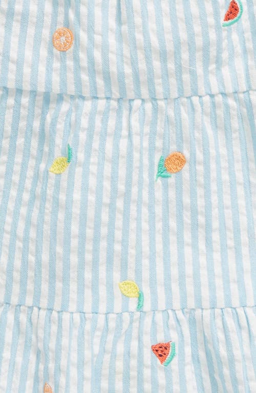 Shop Tucker + Tate Embroidered Seersucker Tank Dress & Bloomers Set In Blue Falls Ditsy Fruit