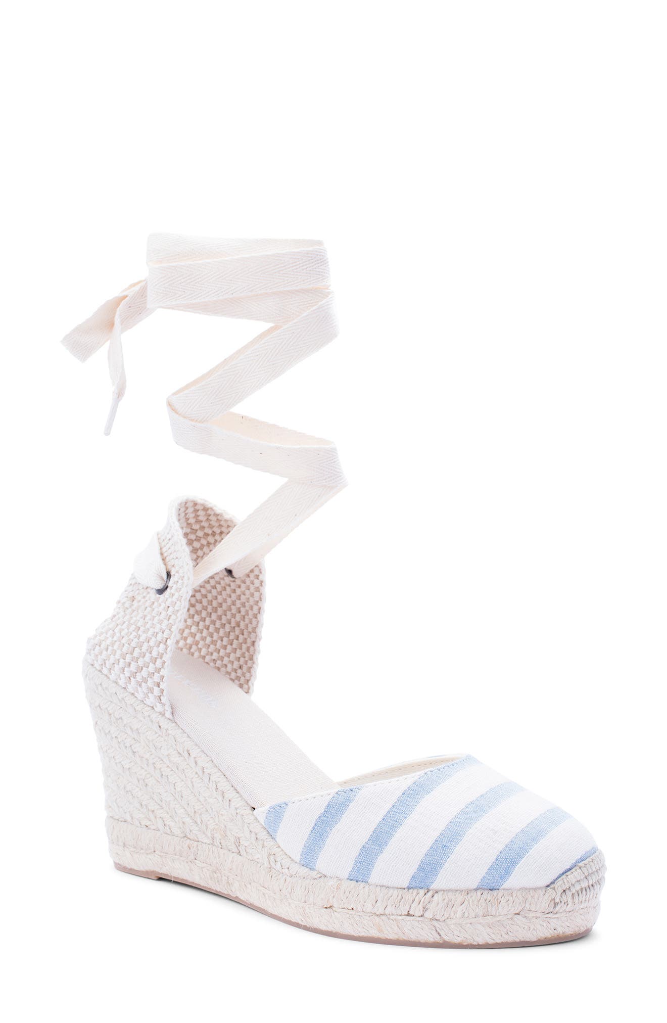 white lace up espadrille wedges