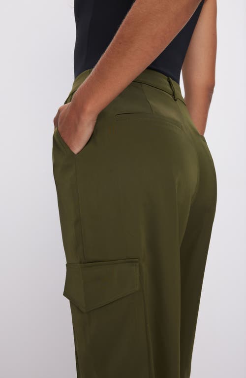 GOOD AMERICAN GOOD AMERICAN WASHED SATIN STRAIGHT LEG CARGO PANTS