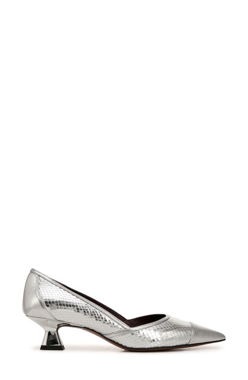 Shop Franco Sarto Darcy Pointed Toe Kitten Heel Pump In Silver