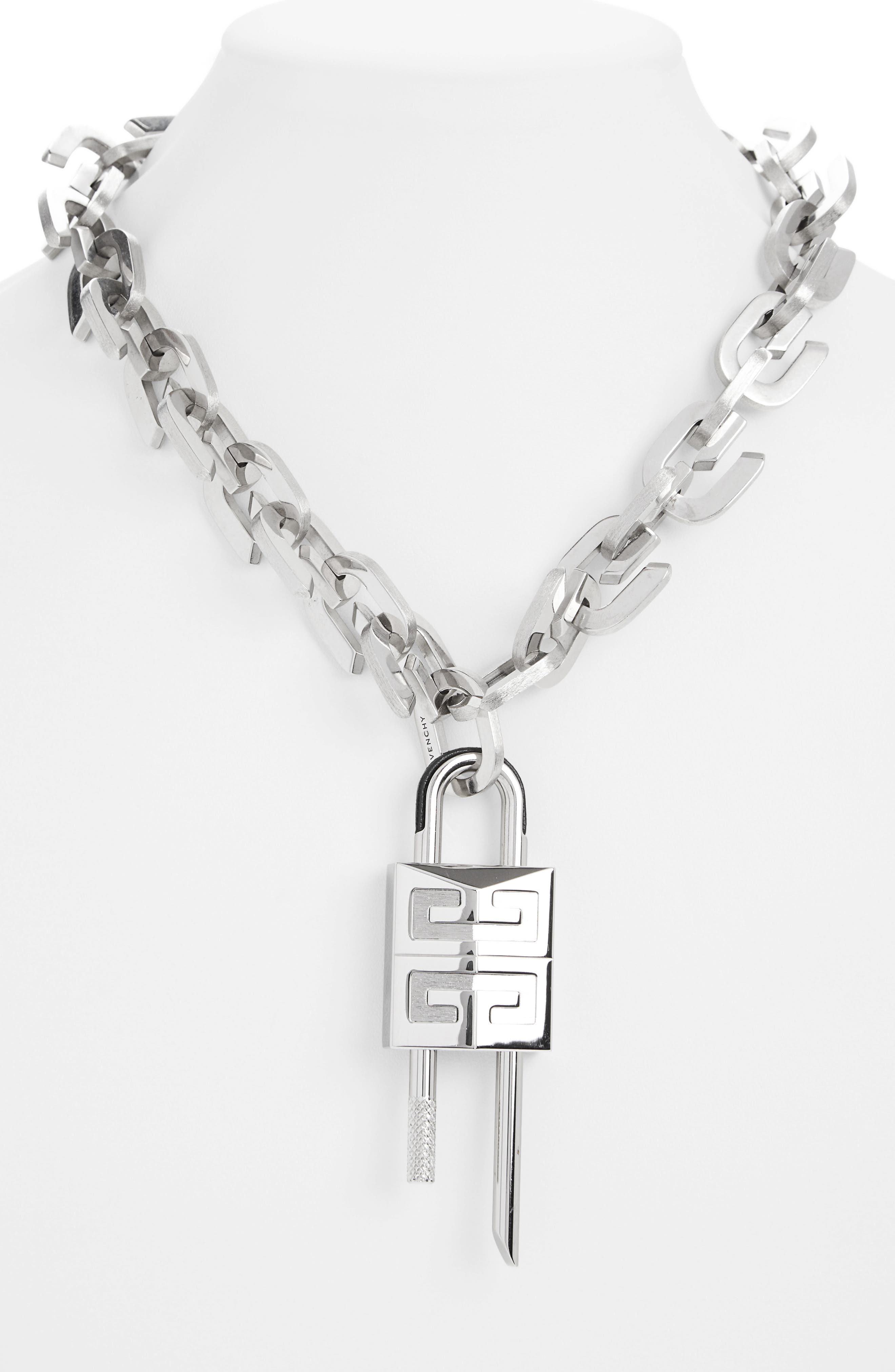 Givenchy Silver Padlock G Link Necklace | Smart Closet