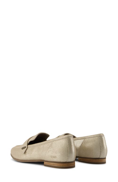 Shop Toms Lynette Loafer In Champagne Metallic Suede