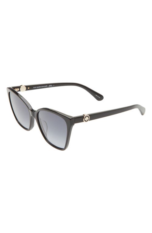 Kate Spade New York Amiyah 56mm Gradient Cat Eye Sunglasses In Black Gold/dark Grey