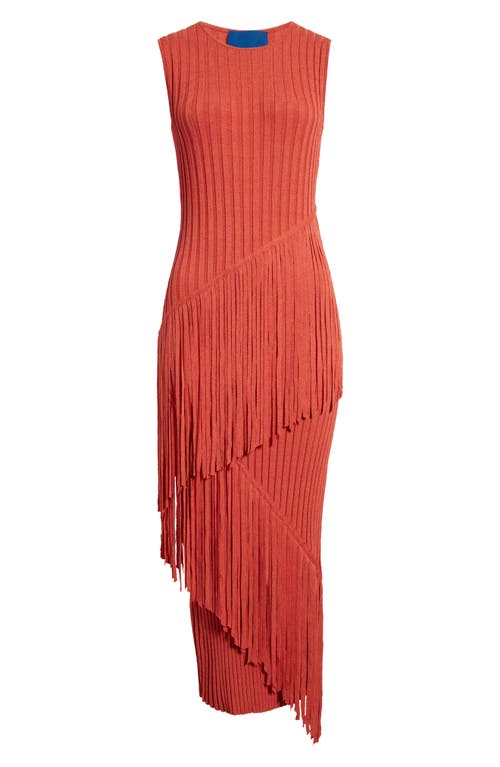 Simon Miller Spiral Rib Sleeveless Midi Dress in Carnival Red