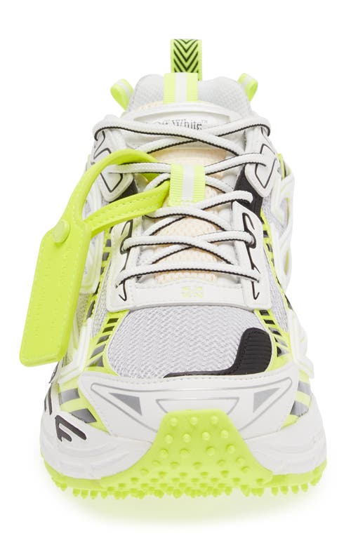Off-white Mens Yellow Be Right Back Mesh And Faux-leather Low-top Trainers In White - Yellow Fluo