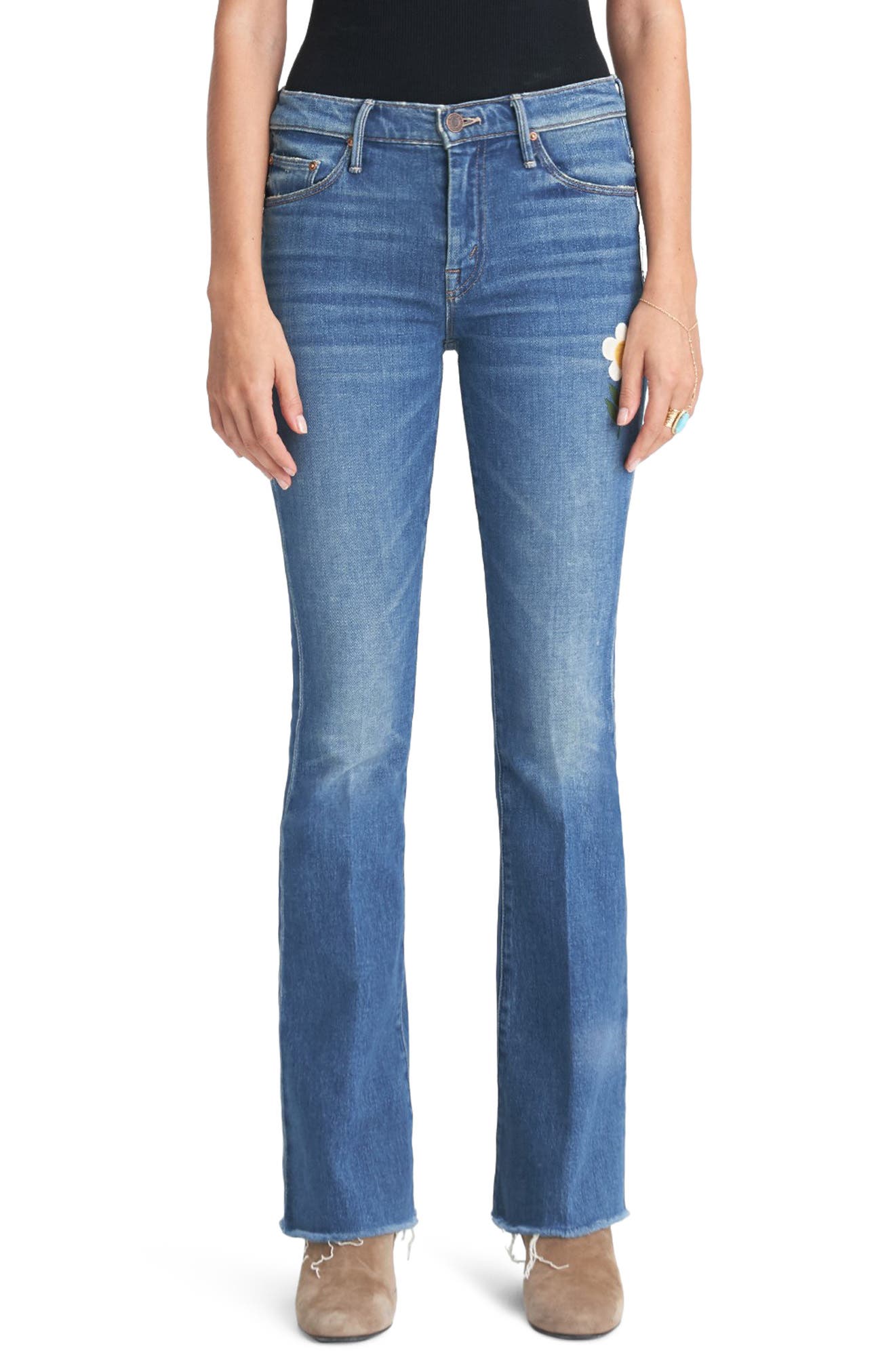 mother weekender fray jeans