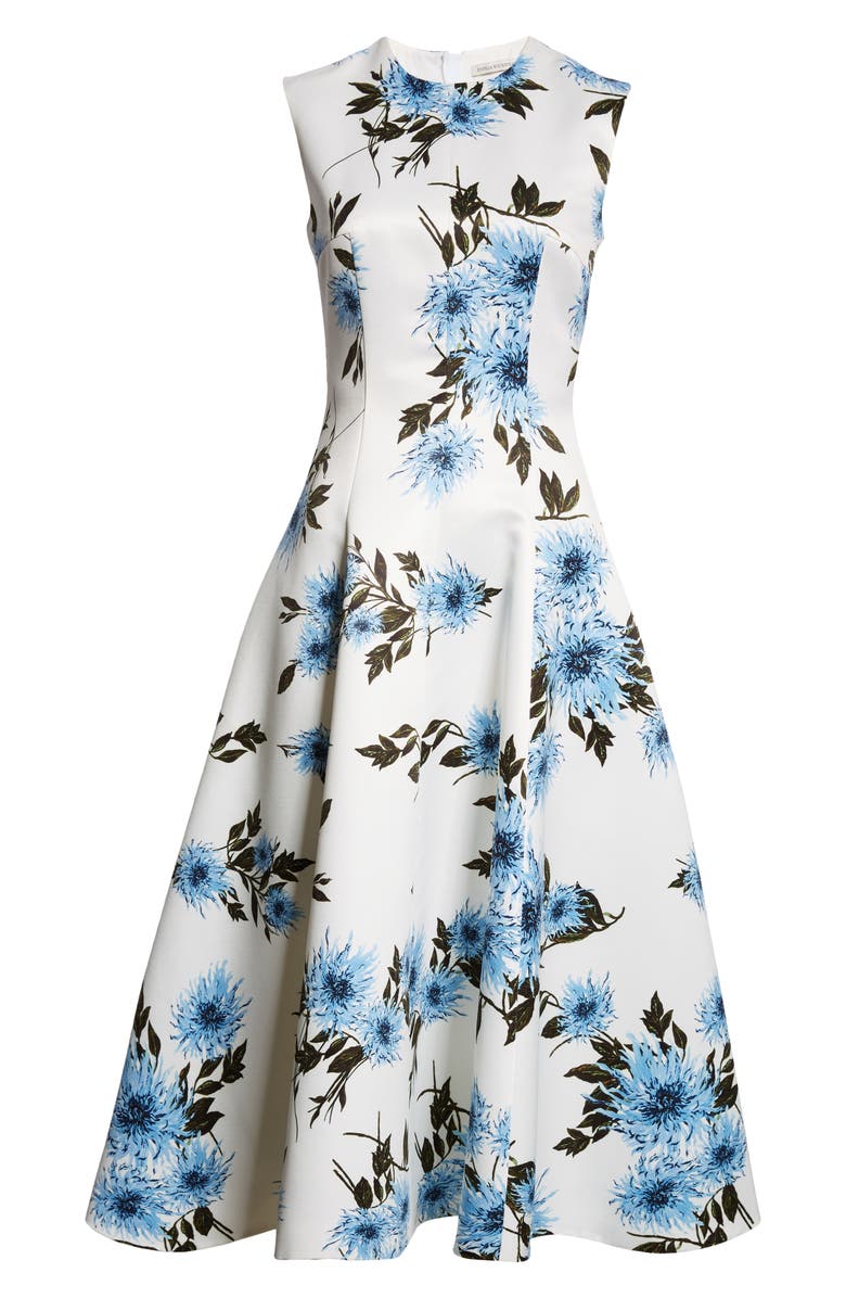 Emilia Wickstead Mara Dahlia Print Sleeveless A-Line Midi Dress | Nordstrom