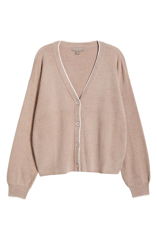 BAREFOOT DREAMS BAREFOOT DREAMS COZYCHIC® ULTRA LITE® CONTRAST STRIPE RIBBED CARDIGAN