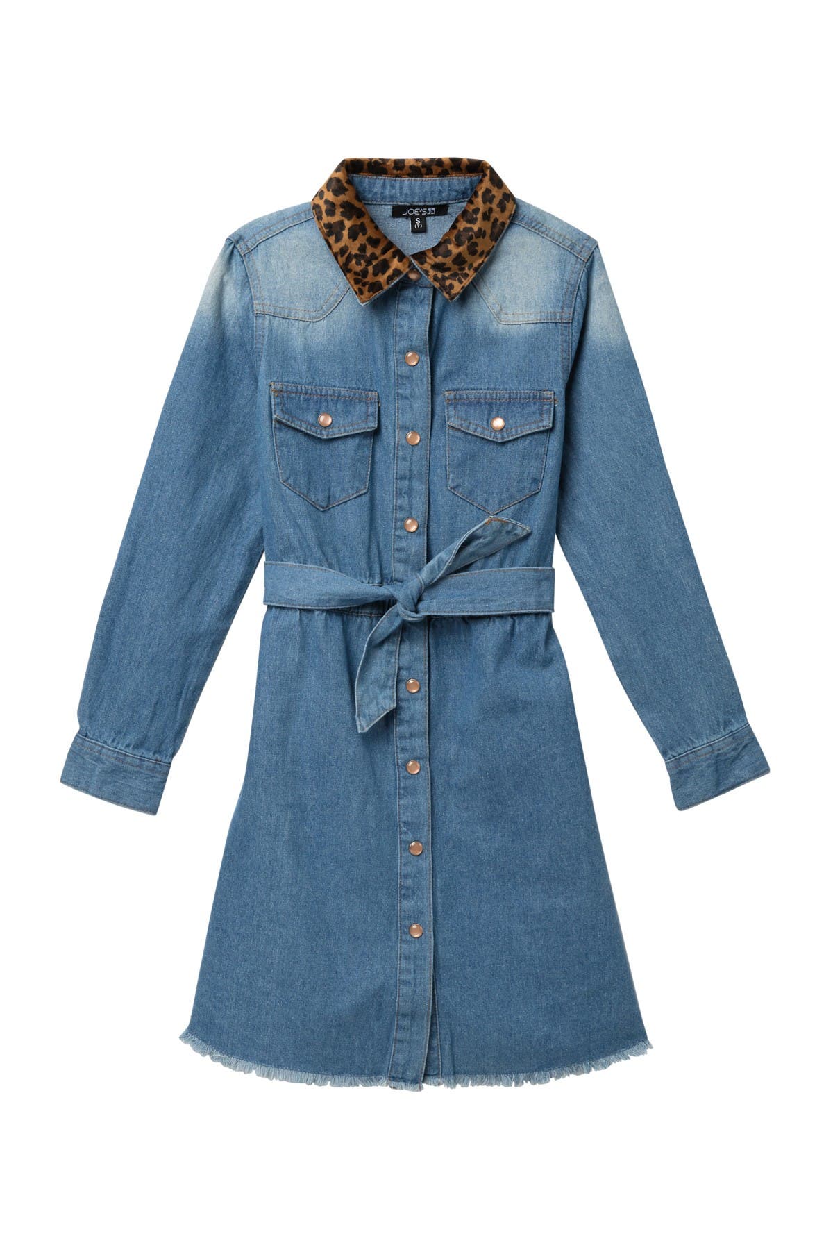 denim leopard dress