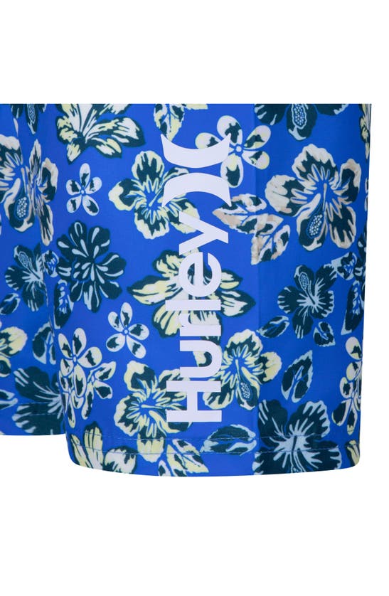 Shop Hurley Kids' Floral Dri-fit Swim Shirt & Trunks Set In Santiago