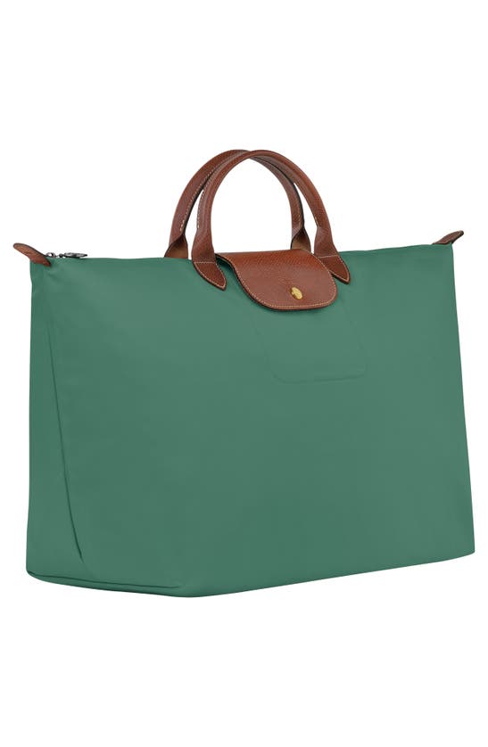 Shop Longchamp 'le Pliage' Overnighter In Sage