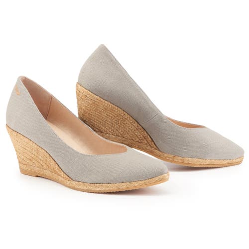 Viscata Roses Canvas V Cut Espadrille Wedges In Ash