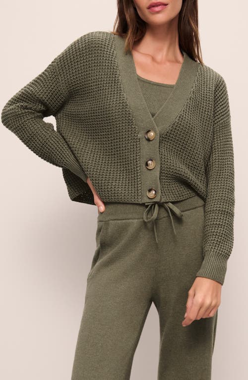 Shop Eberjey Wide Leg Lounge Sweater Pants In Moss