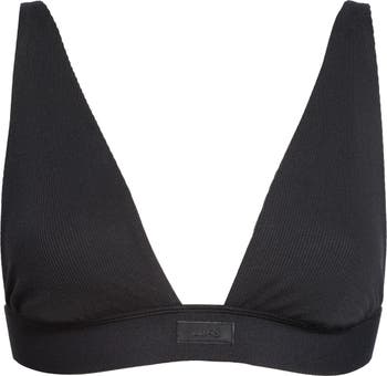 Charcoal Grey Ribbed Plunge Bralet, Co-Ords