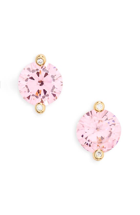 Kate Spade Duo Prong Brilliant Cz Stud Earrings In Pink