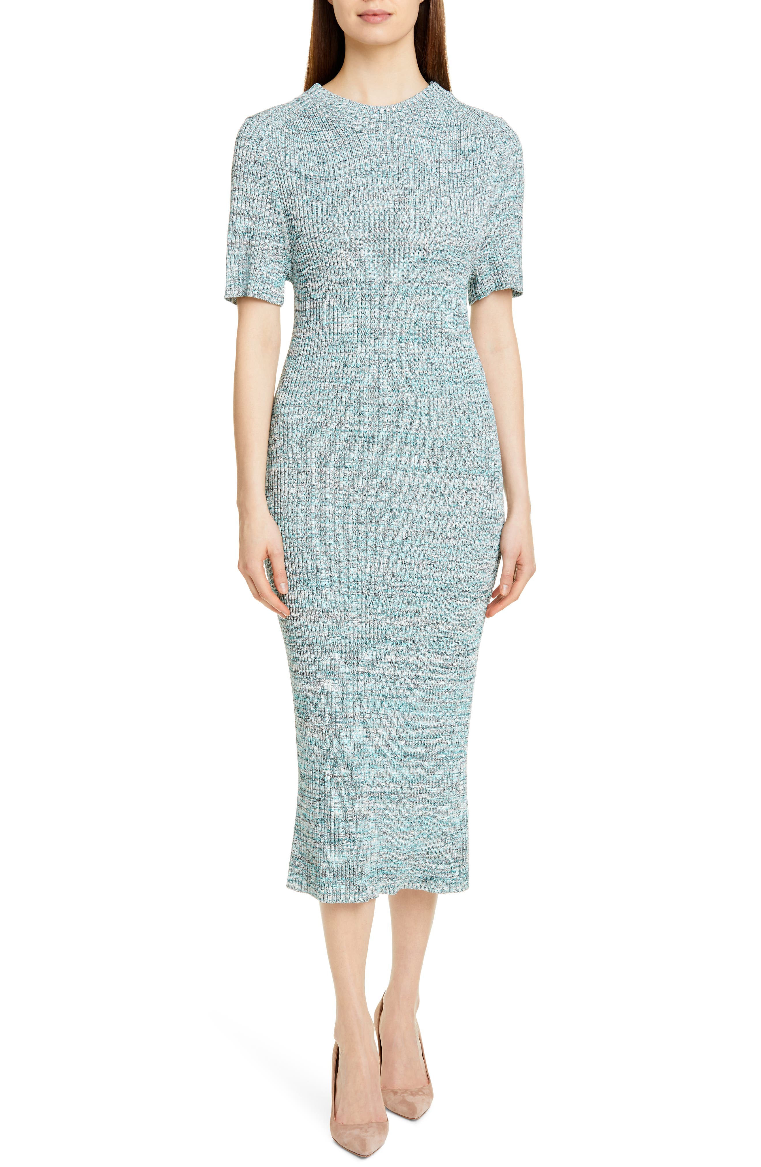 Boss Firstana Midi Sweater Dress, Blue/green