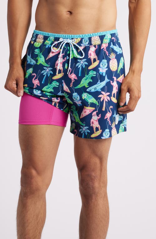 Shop Chubbies The Holidoozies 5.5-inch Swim Trunks In Navy