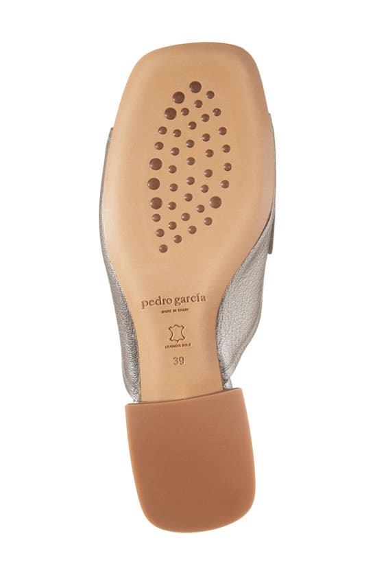 Pedro Garcia Enna Slide Sandal In Steel Petitgrain Lame