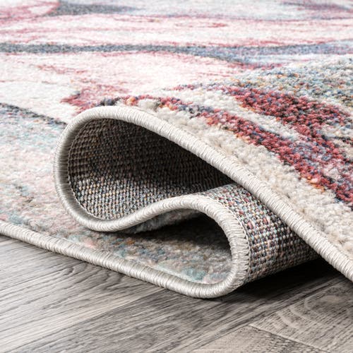 Jonathan Y Giglio Modern Botanical Flower Area Rug In Pink/gray