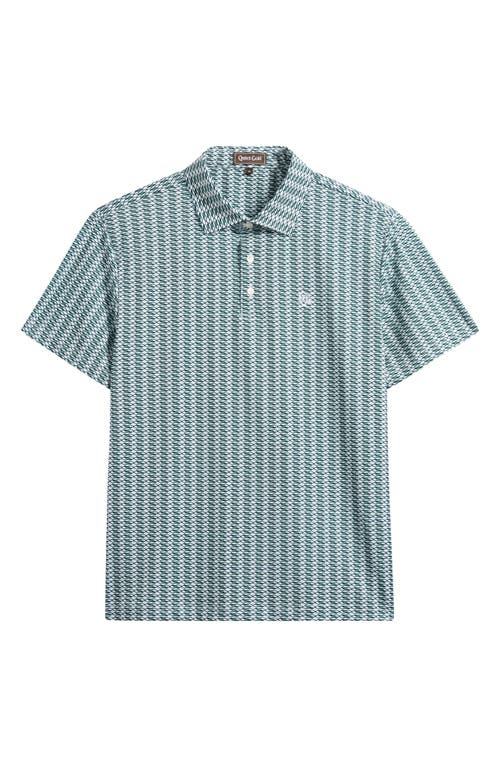 Shop Quiet Golf Monogram Waves Golf Polo In Forest