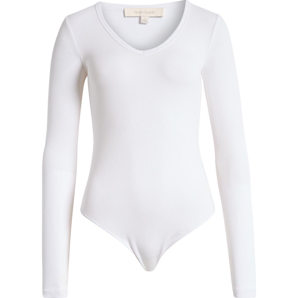 Favorite Daughter The Perfect Rib Bodysuit In Ivory