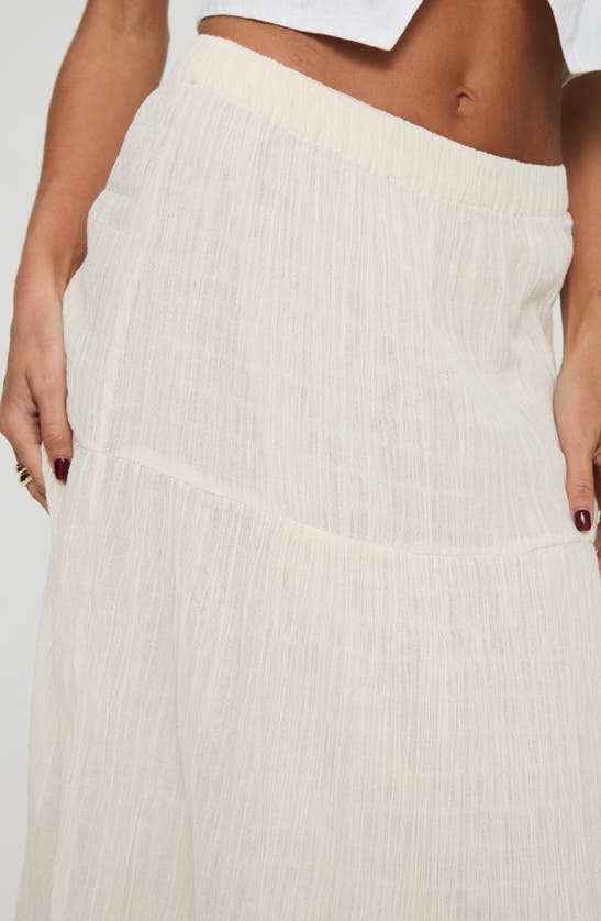 Princess Polly Gilchrist Low Rise Tiered Maxi Skirt In Ivory Low Impact