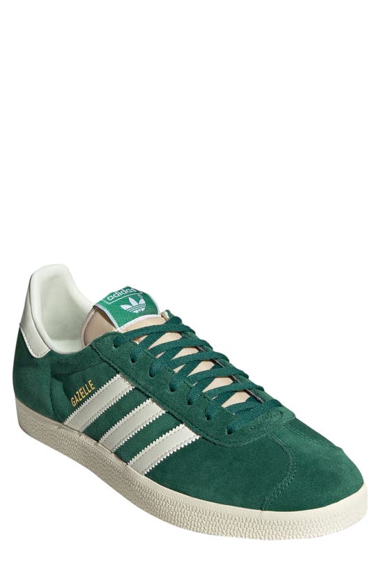 Adidas Originals Gazelle Sneaker In Dark Green/ Cream White