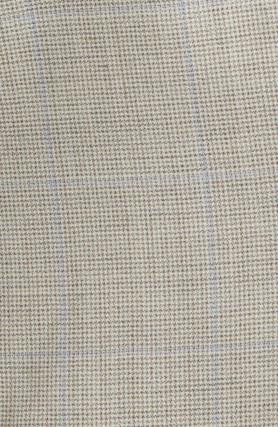 Shop Hugo Boss Boss Jarinary Double Breasted Virgin Wool Blazer In Light Beige Windowpane