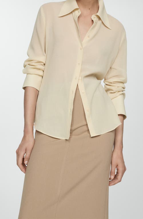 Shop Mango Long Pencil Skirt In Beige