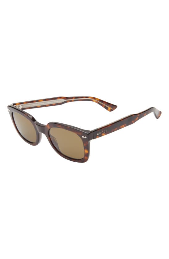 Gucci 50mm Square Sunglasses In Havana Havana Green
