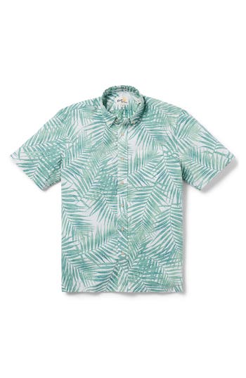 Reyn Spooner Palms Classic Fit Short Sleeve Button-down Shirt In Green/white