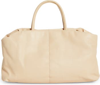 The Row Elio Ruched Leather Tote Nordstrom