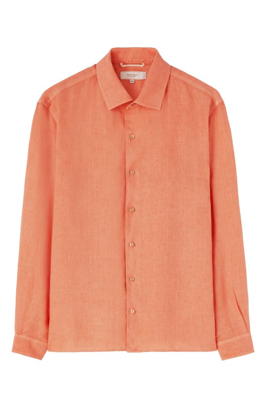 Agnona Linen Button-up Shirt In Orange