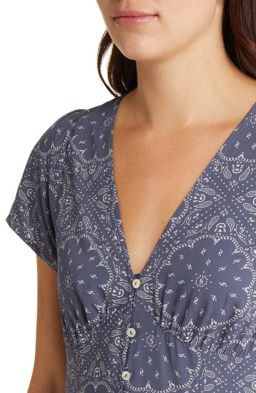 Madewell Shirred Button Front Minidress In Nighttime