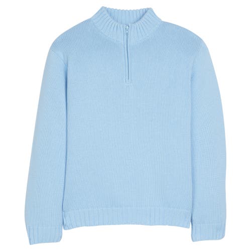 Little English Kids' Quarter Zip Sweater in Light Blue 