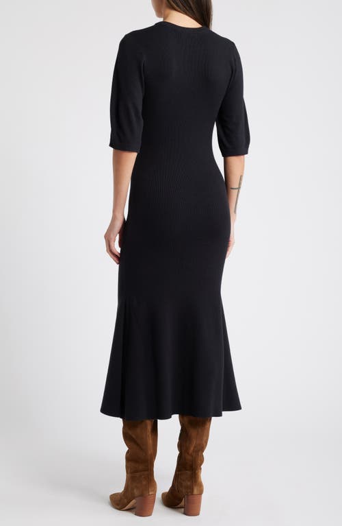 Shop Treasure & Bond Pima Cotton Blend Sweater Dress In Black