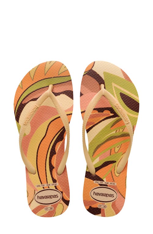 Shop Havaianas Slim Water Resistant Flip Flop In Rose Gold