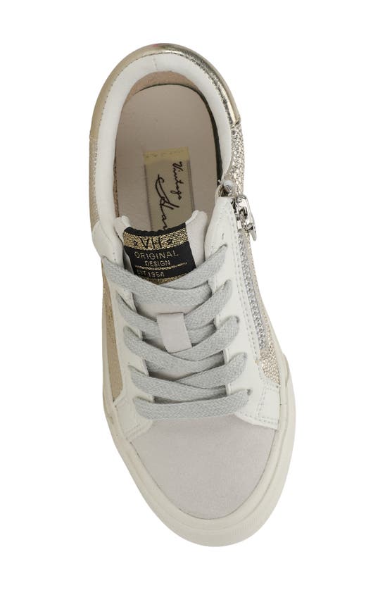 Shop Vintage Havana Kids' Vita Sneaker In Gold Pebbled Multi