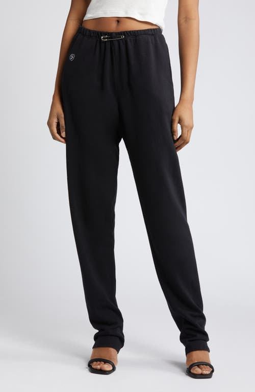 SAMI MIRO VINTAGE Gender Inclusive Safety Pin Hemp & Organic Cotton French Terry Sweatpants in Black at Nordstrom, Size Large